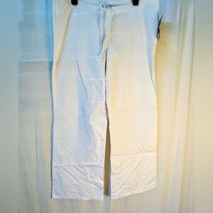 Dickies Unisex White Straight-Leg Scrub pants size small, short length